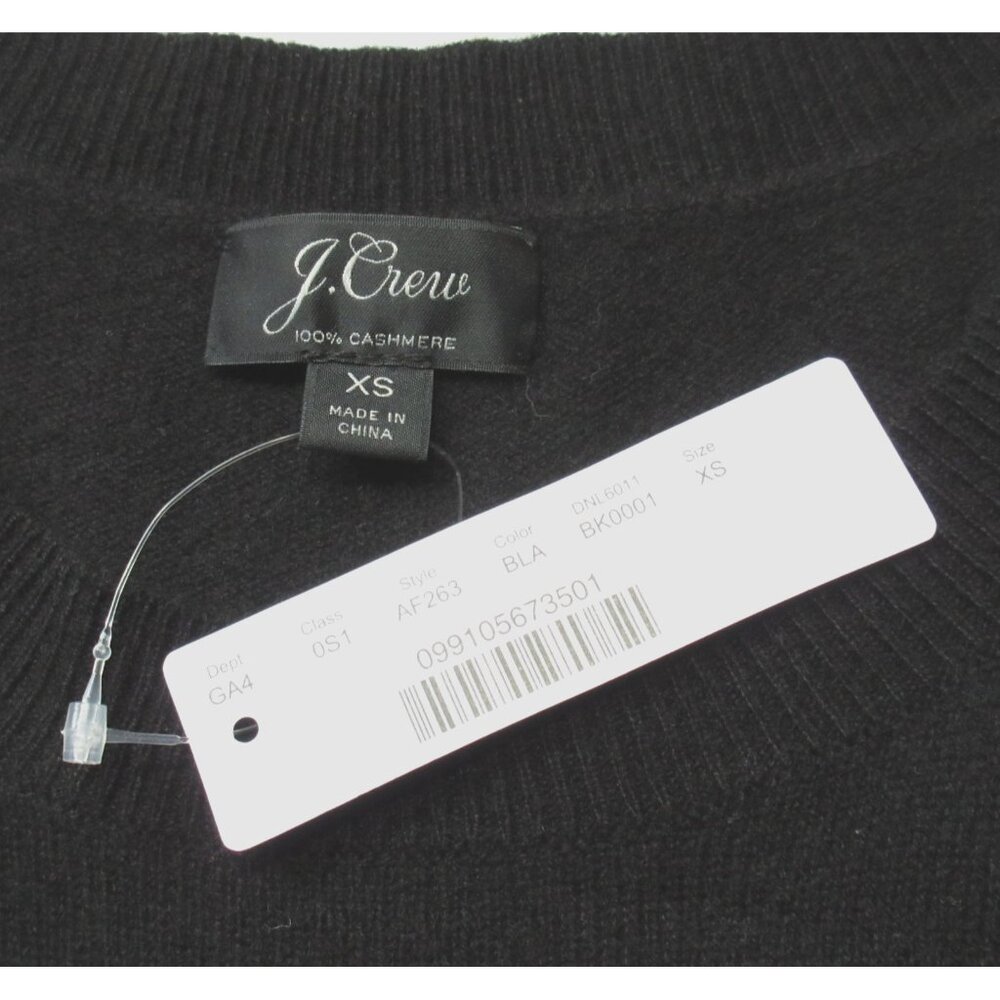 NWT J.Crew Long-sleeve Everyday Cashmere Crewneck Sweater Dress in Black XS - Picture 4 of 7
